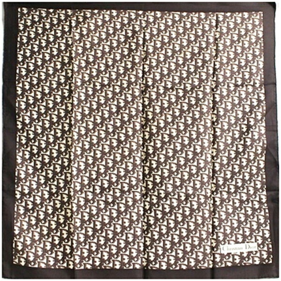 Christian Dior Scarf/Muffler Trotter Pattern Beige/Brown Dior Women's